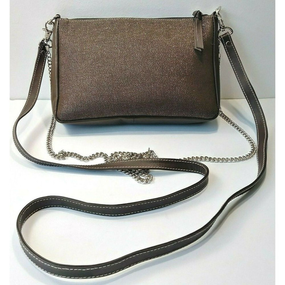 Claudia G Brown Metallic Fabric/Leather Bag - Picture 1 of 7